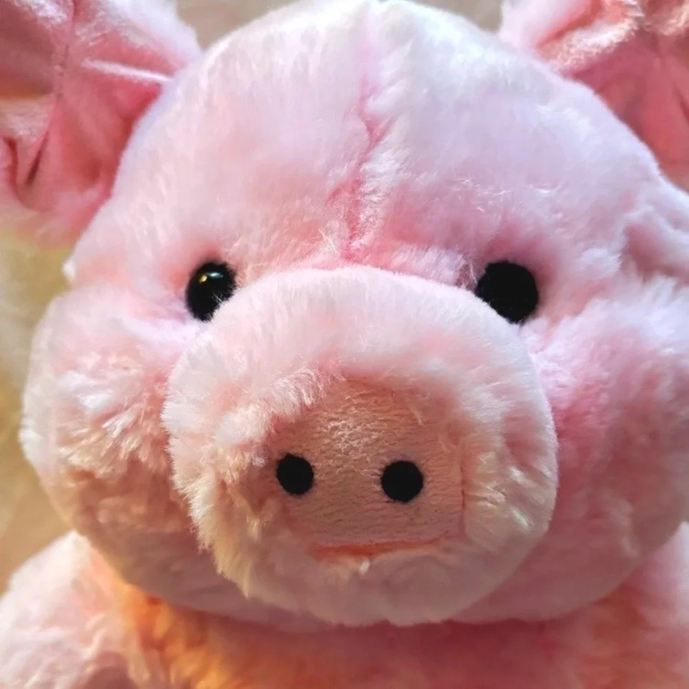 Build a Bear Floppy Pig Plush Retired 1997 With Pajama Love Bug pajama bottoms.